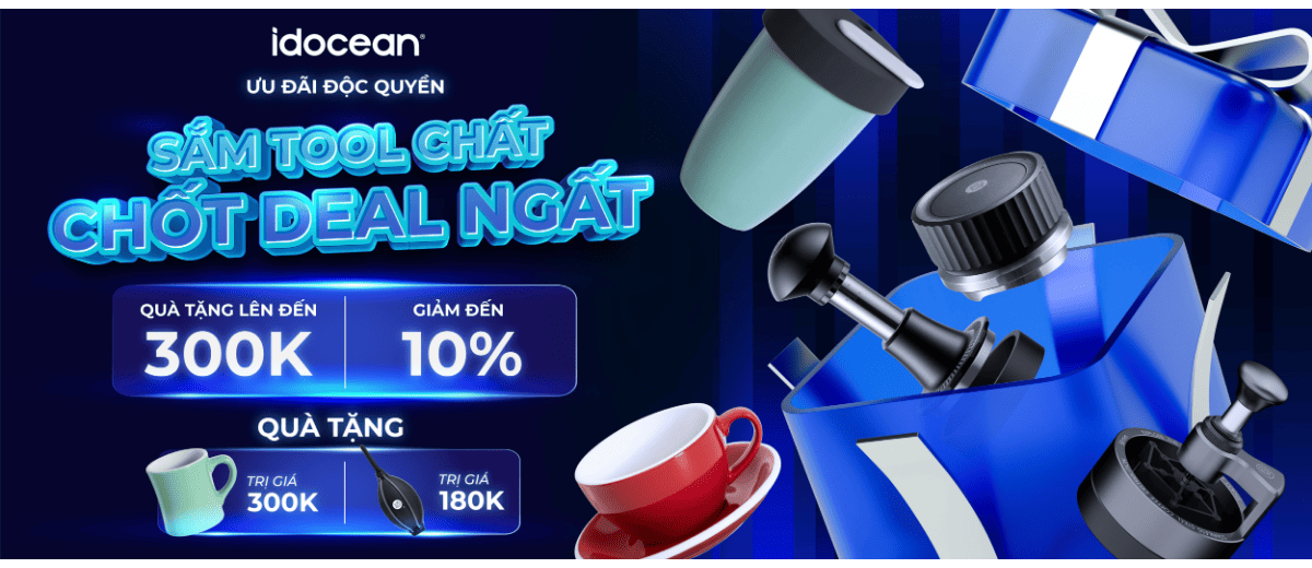 ƯU ĐÃI ĐỘC QUYỀN TẠI IDO.COFFEE: SĂN QUÀ CHẤT – NÂNG TẦM TRẢI NGHIỆM PHA CHẾ