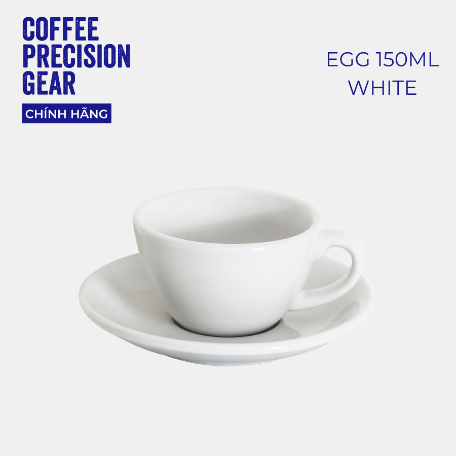 Ly Sứ Uống Cà Phê Cao Cấp Có Quai 150ml Cappuccino Cup & Saucer Loveramics - Màu Basic - Egg 150ml