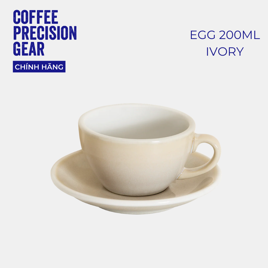 Ly Sứ Uống Cà Phê Có Quai 200ml Cappuccino Cup & Saucer Loveramics - Màu Potters - Egg 200ml
