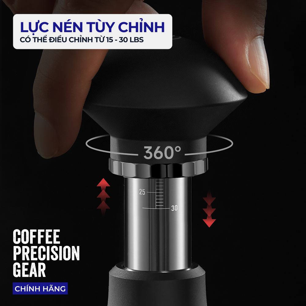 Tay Nén Cà Phê zeroHero - Press Adjust Tamper Ripple Base 58.5mm
