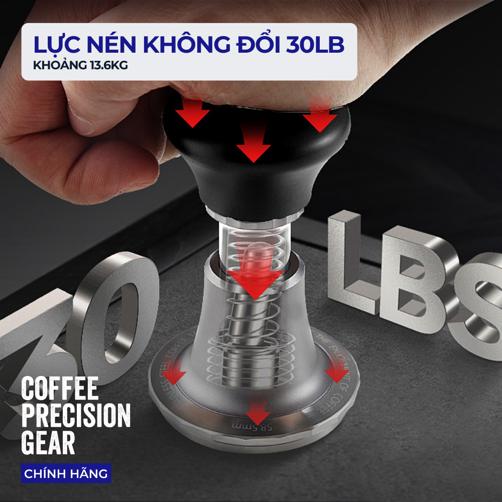 Tay Nén Cà Phê Hỗ Trợ Đồng Đều Lực zeroHero - Sword Tamper 58,5mm Waffle Base