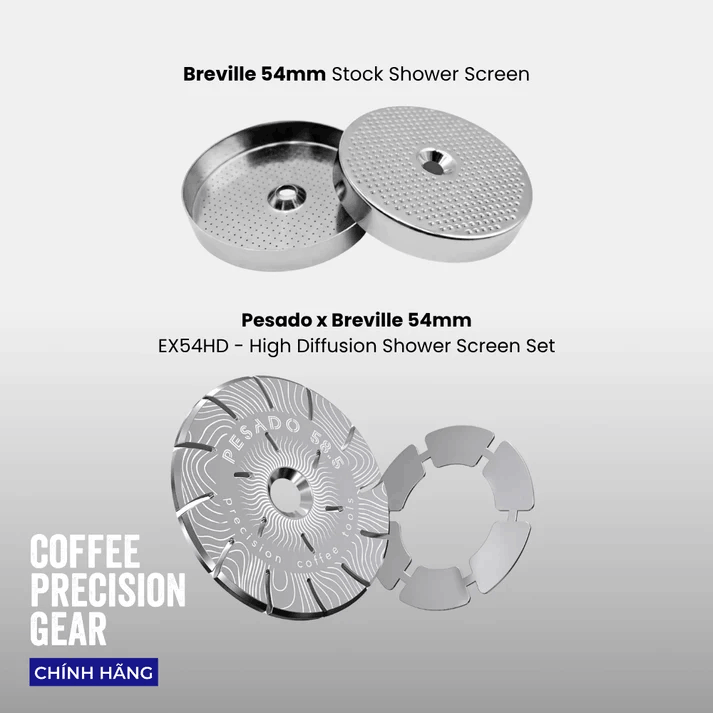 Lưới Khuếch Tán Nước Bằng Thép Không Gỉ Pesado - High Diffusion Espresso Shower Screen EX54HD Breville 54mm