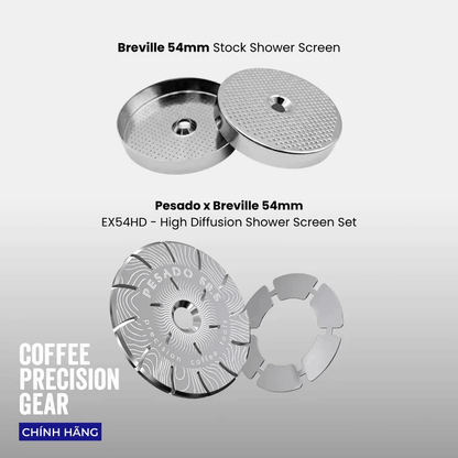 Lưới Khuếch Tán Nước Bằng Thép Không Gỉ Pesado - High Diffusion Espresso Shower Screen EX54HD Breville 54mm